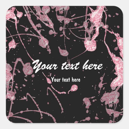 Pink Glitzer Paint Spritzer Party Aufkleber (Vorderseite)