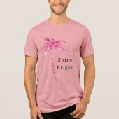 Pink Glitzer Palm Tree Tri-Blend Shirt (Vorderseite)