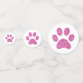 Pink Glitzer Paw Print Puppy Kitty Animal Table Konfetti (Rückseiten)