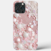Pink Glitzer Pearl Glam Bling Case-Mate iPhone Hülle (Rückseite)