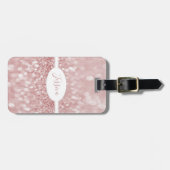 Pink Glitzer Personalisieren Gepäckmarke Gepäckanhänger (Vorderseite horizontal)