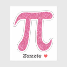 Pink-Glitzer-Pi-Symbol-Aufkleber