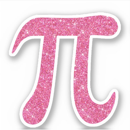 Pink-Glitzer-Pi-Symbol-Aufkleber Aufkleber (Vorderseite)