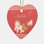 Pink Glitzer Ponies w Name Little Girl Keramik Ornament (Links)