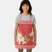 Pink Glitzer Ponys mit Vorname Little Girl Schürze (Insitu)