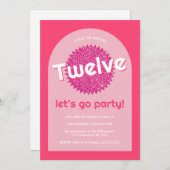 Pink Glitzer Poolside jedes Alter Tee Hot Pink Ein Einladung (Vorne/Hinten)