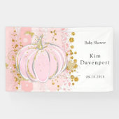 Pink Glitzer Pumpkin Girl Babydusche Banner (Horizontal)