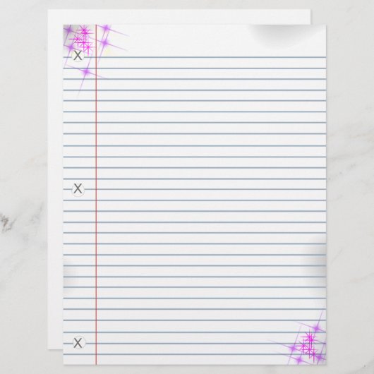 Pink Glitzer Punk Notebook Paper (Vorne/Hinten)