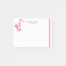 Pink Glitzer Saxophone Musiklehrer Vorlage Post-it Klebezettel