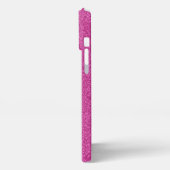 Pink Glitzer Script Modernes iPhone Case iPhone Hülle (Linke Seite)