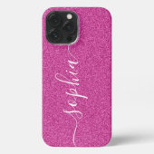Pink Glitzer Script Modernes iPhone Case iPhone Hülle (Rückseite)