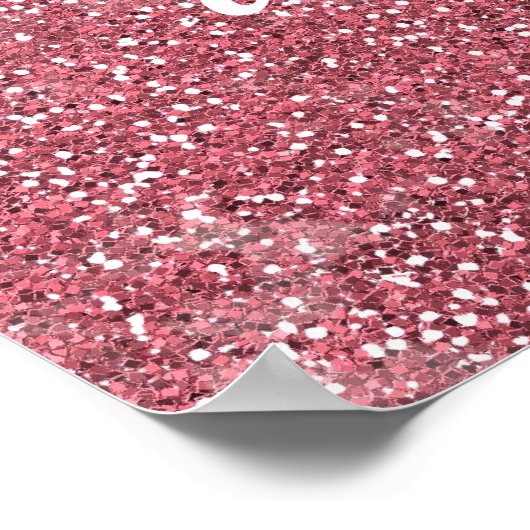 Pink Glitzer Shine Bright Diamond Poster (Ecke)