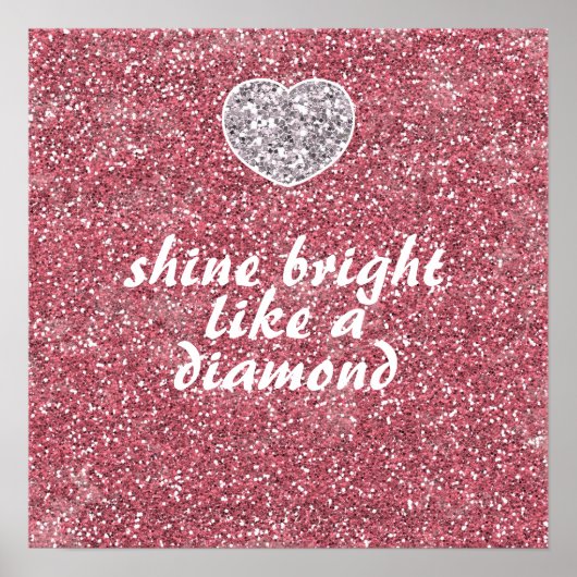 Pink Glitzer Shine Bright Diamond Poster (Vorne)