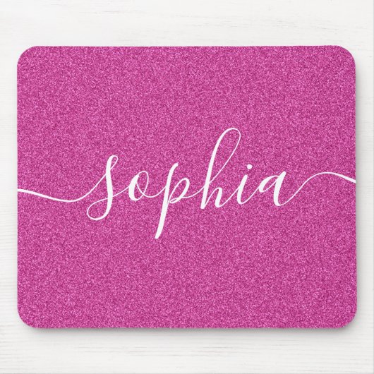 Pink-Glitzer-Skriptmouse-Pad Mousepad (Vorne)