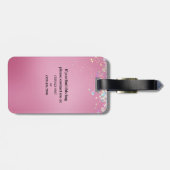 Pink Glitzer Sky Diva Gepäckanhänger (Rückseite horizontal)