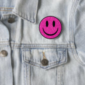 Pink Glitzer Smile Face Button (Beispiel)
