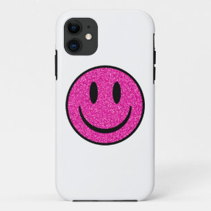 Pink Glitzer Smile Face Case-Mate iPhone Hülle
