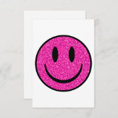 Pink Glitzer Smile Face Dankeskarte (Vorne/Hinten)