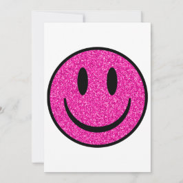 Pink Glitzer Smile Face Einladung