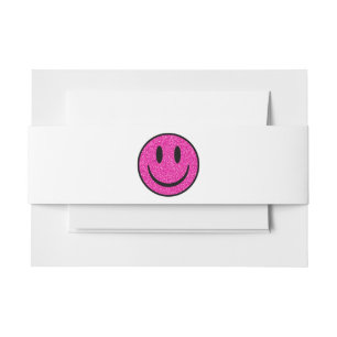 Pink Glitzer Smile Face Einladungsbanderole