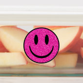 Pink Glitzer Smile Face Etiketten (Befestigt)