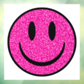 Pink Glitzer Smile Face Fensteraufkleber (Blatt 3)