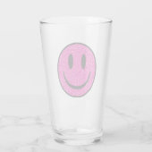 Pink Glitzer Smile Face Glas (Rückseite)