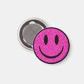 Pink Glitzer Smile Face Magnet (Vorderseite/Rückseite)