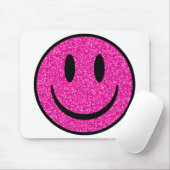 Pink Glitzer Smile Face Mousepad (Mit Mouse)