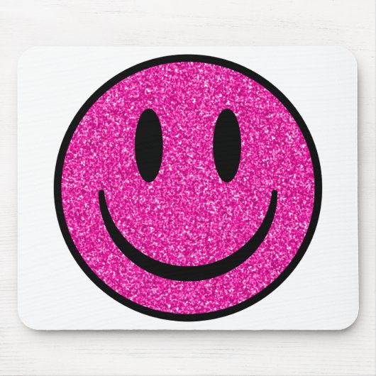 Pink Glitzer Smile Face Mousepad (Vorne)