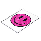 Pink Glitzer Smile Face Notizblock (Linke Seite)