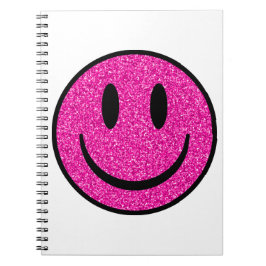 Pink Glitzer Smile Face Notizblock