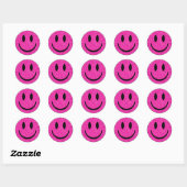 Pink Glitzer Smile Face Runder Aufkleber (Blatt)