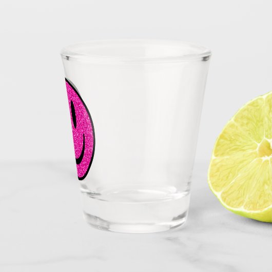 Pink Glitzer Smile Face Schnapsglas (Rechts)