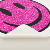 Pink Glitzer Smile Face Sherpadecke (3/4)