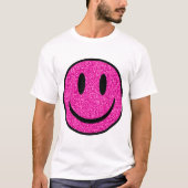 Pink Glitzer Smile Face T-Shirt (Vorderseite)