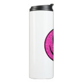 Pink Glitzer Smile Face Thermosbecher (Nach links gedreht)