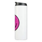 Pink Glitzer Smile Face Thermosbecher (Nach rechts gedreht)