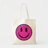 Pink Glitzer Smile Face Tragetasche (Vorne)
