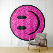 Pink Glitzer Smile Face Wandteppich (Beispiel)