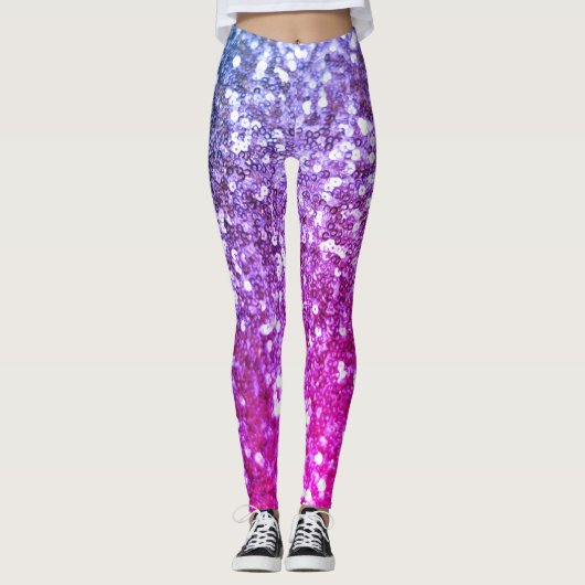 Pink Glitzer Sparkle Chic Muster Yoga Pants Leggings (Vorderseite)