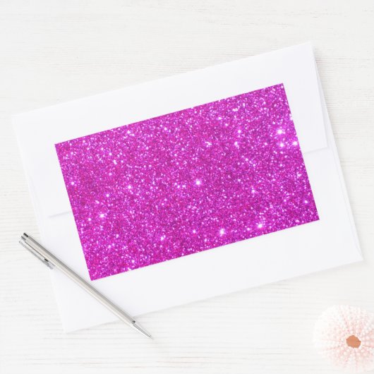 Pink-Glitzer-Sparkle-Design Rechteckiger Aufkleber (Umschlag)
