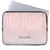 Pink-Glitzer-Sparkon-Monogramm Laptopschutzhülle (Vorderseite)