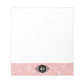 Pink-Glitzer-Sparkon-Monogramm Notizblock (Vorderseite)