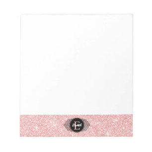 Pink-Glitzer-Sparkon-Monogramm Notizblock