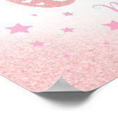 Pink Glitzer Starry Dream Big Little One Heart Poster (Ecke)