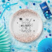 Pink Glitzer Tassel Worth The Hassle Abschluss  Pappteller (Party)