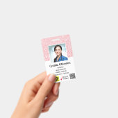 Pink Glitzer Technischer Foto ID QR Strichcode Abz Ausweis (Handheld)