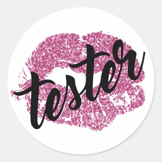 Pink Glitzer Tester Stickers (Vorderseite)
