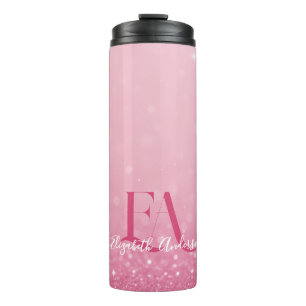 Pink Glitzer Thermal Tumbler mit benutzerdefiniert Thermosbecher